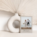 Thank you Wedding modern minimal grey script<br><div class="desc">Grey and white simple contemporary script wedding photo thank you card. Stunning modern minimal design. Part of a suite.</div>