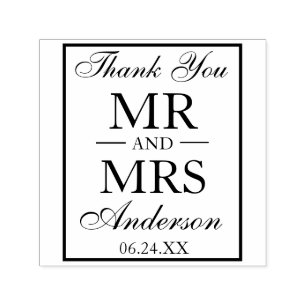 Thank You Wedding Mr. and Mrs. Self-inking Stamp