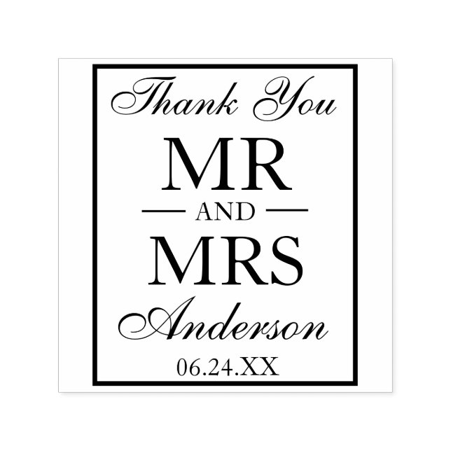 Thank You Wedding Mr. and Mrs. Self-inking Stamp (Design)
