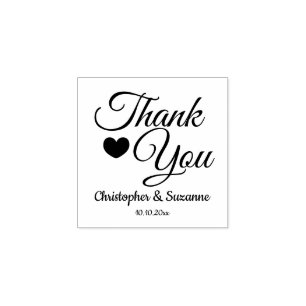 Thank You Wedding Personalised Rubber Stamp