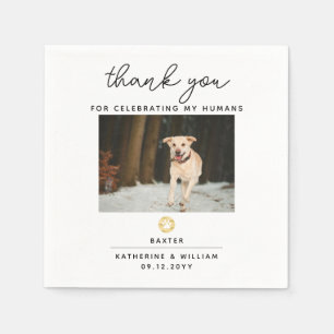 Thank You Wedding Pet Photo Wedding Napkin