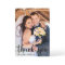Thank You Wedding Photo Modern Script Card Blk