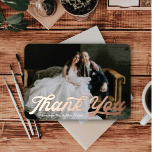 Thank You Wedding Photo Real Foil Headline Foil In