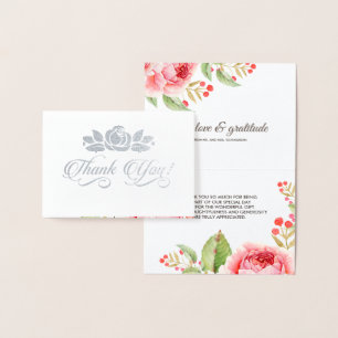 Thank You Wedding Romantic Roses Luxury Foil Card
