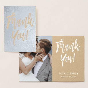 Thank You Wedding Silver Foil Photo Card