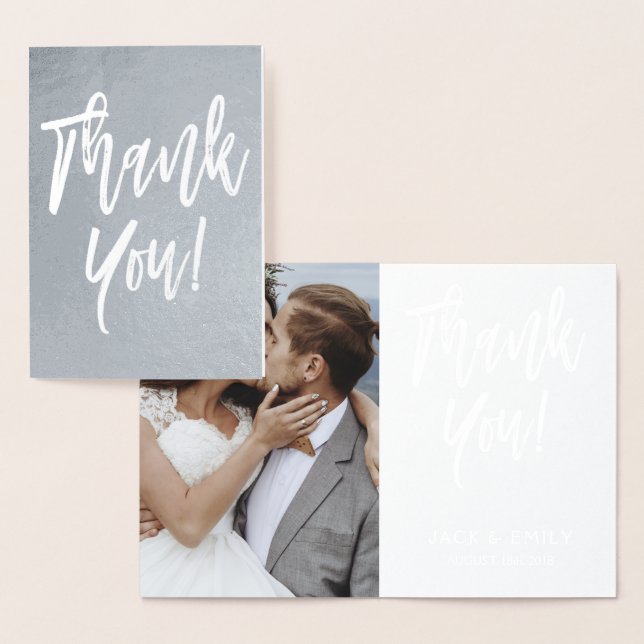 Thank You Wedding Silver Foil Photo Card (Display)