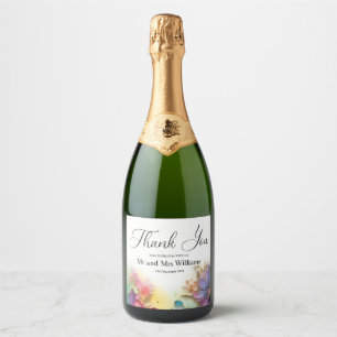 Thank you Wedding Sparkling Wine Label