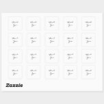 "Thank You Wedding Stickers" Square Sticker<br><div class="desc">This simple and elegant Thank You Sticker created in black and white is perfect for Your celebration. Grace is hidden in simplicity. Just personalise it and make your guests happy.</div>