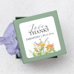 Thank You Wedding Stickers Watercolor Wildflowers<br><div class="desc">These cute thank you wedding stickers feature colour wildflowers in shades of orange and lavender purple with sprigs of greenery. , A fun and botanical choice for her bridal shower favours. To see more floral garden wedding supplies like this visit www.zazzle.com/dotellabelle Unique watercolor art and design by Victoria Grigaliunas of...</div>