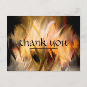 Thank You Wedding watercolor painting canvas Fire Postcard