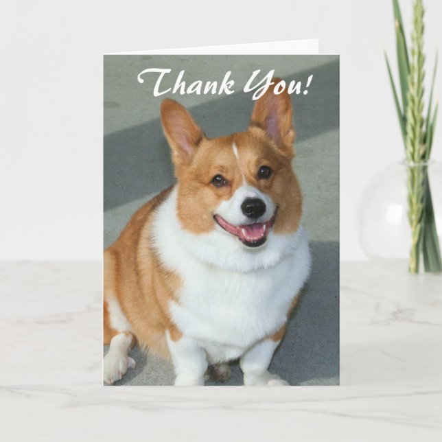 Thank You Welsh corgi greeting card (Front)