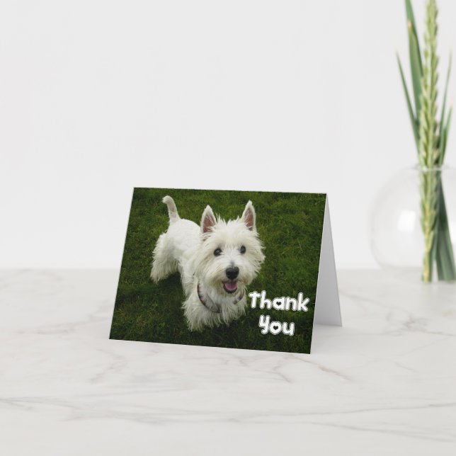 Thank You West Highland Terrier Puppy Dog Card (Front)