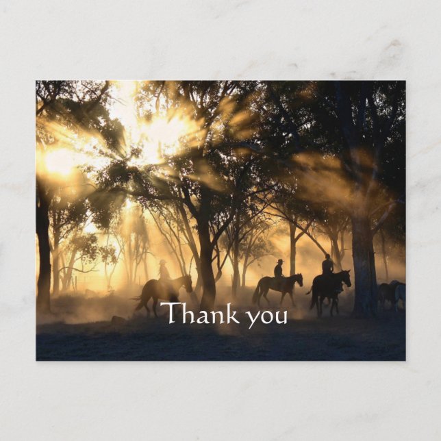 Thank you Western Cowboys Scripture Postcard (Front)