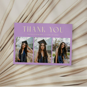 Thank You Whimsical Wisteria Graduation Photo Announcement