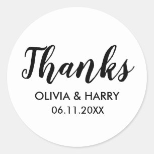 Thank You White Classic Round Sticker