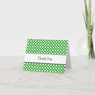 Thank You White Polka Dots on Green Card