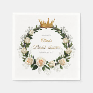 Thank You White Roses & Baby’s Breath  Napkin