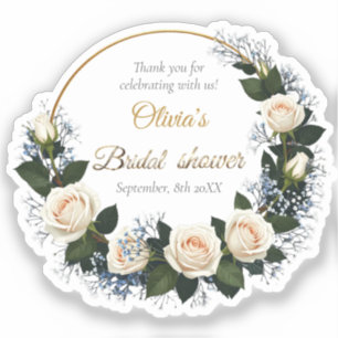 Thank you White Roses & Blue Baby’s Breath 