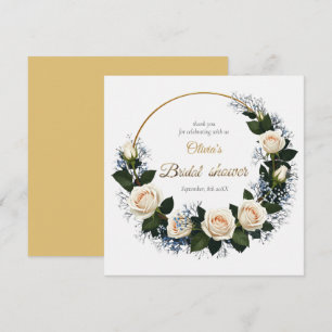 Thank You White Roses & Blue Baby’s Breath Card