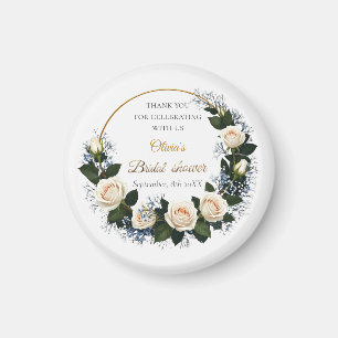 Thank You White Roses & Blue Baby’s Breath Magnet