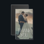 thank you  white typography wedding photo  magnet<br><div class="desc">elegant thank you modern white typography wedding photo magnetic card</div>