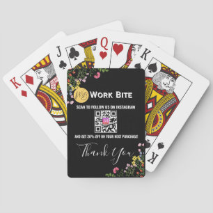 Thank You Wildflower Business Instagram Qr Code Playing Cards