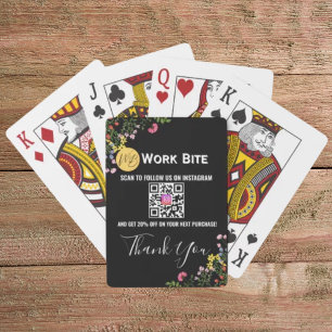 Thank You Wildflower Business Instagram Qr Code Playing Cards