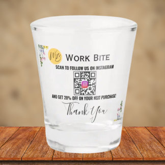 Thank You Wildflower Business Instagram Qr Code Shot Glass