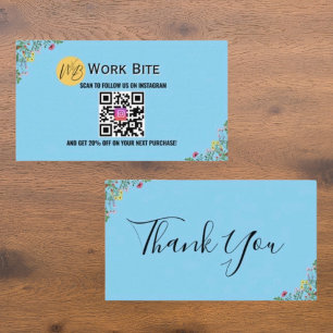 Thank You Wildflower Instagram Qr Code Discount Card