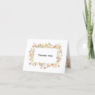Thank you wildflower theme wedding stationery  card