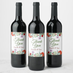 Thank you wine bottle favours label