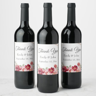 Thank you wine bottle favours label