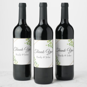 Thank you wine bottle favours label
