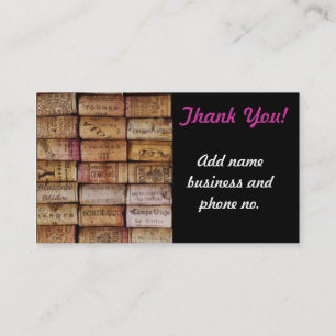 Thank You Wine Cork Business Card