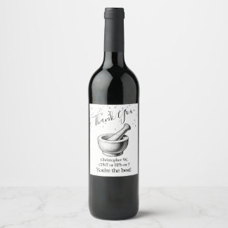 Thank You Wine Label for Pharmacy Personalise