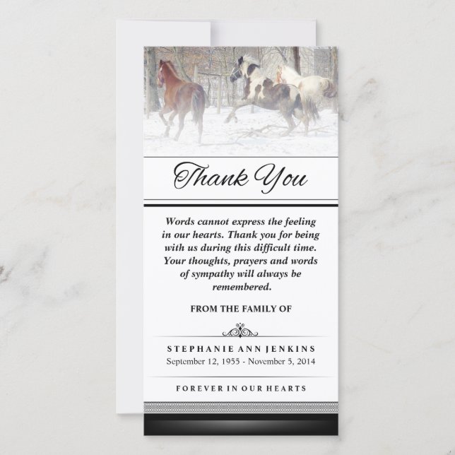 Thank You - Winter Horses - Words Cannot Express (Front)