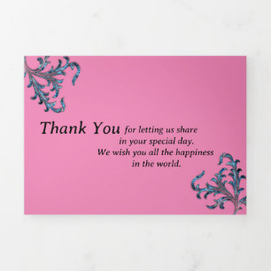 Thank You Wishing for inviting wedding  Tri-Fold C Card