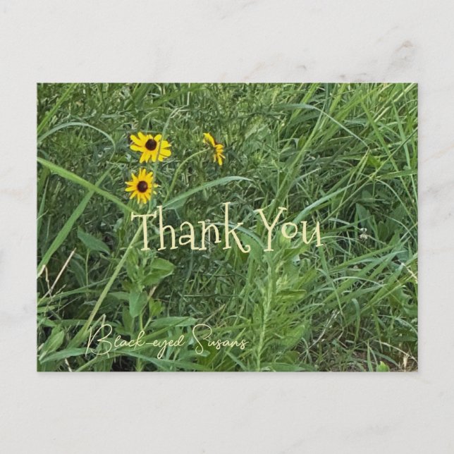 Thank You with Flowers Postcard (Front)