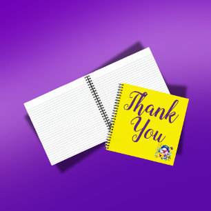 Thank You with Pansies, Purple & Yellow Notebook