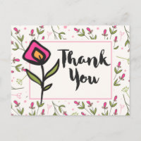 Thank You with Pink and Orange Flower