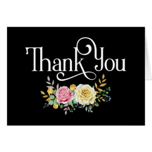 Thank You with Pink and Yellow Roses