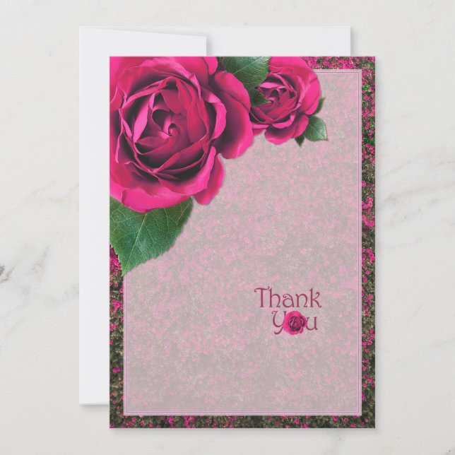 Thank You with Pink Roses (Front)