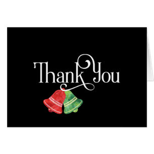 Thank You with Red and Green Christmas Bells