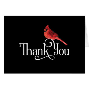 Thank You with Red Cardinal Bird Design