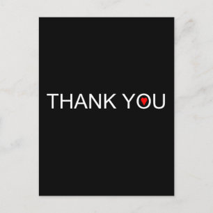 Thank you with Red Heart Postcard