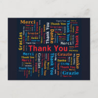 Thank You Word Cloud 5 Languages Black Background