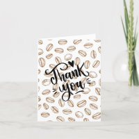 Thank You  Words Under a Coffee Bean Background