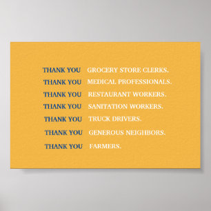 THANK YOU Workers - Coroniavirus COVID19 Poster
