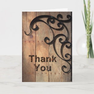 Thank You - Wrought Iron wood Card