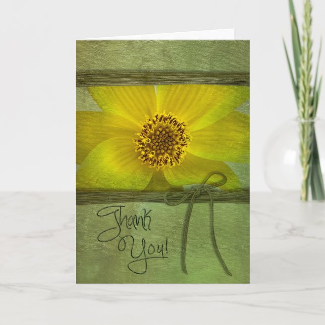 Thank You - Yellow Flower Card (Front)